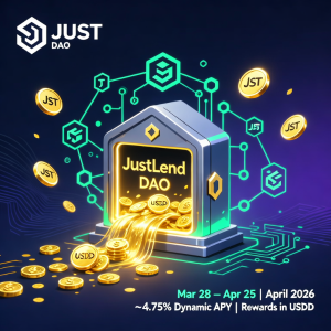 JUST推出USDD供应挖矿计划第十六阶段,动态APY持续至2026年4月