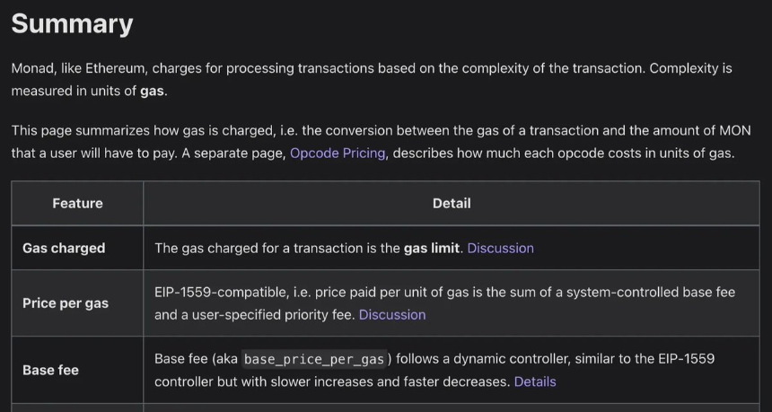 Monad上的Gas定价