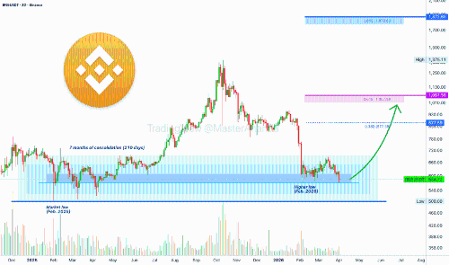 币安币（BNB）USDT 8倍杠杆长线交易：潜在收益达1080%