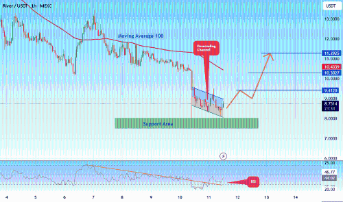 #RIVERUSDT 下降通道中的价格走势分析