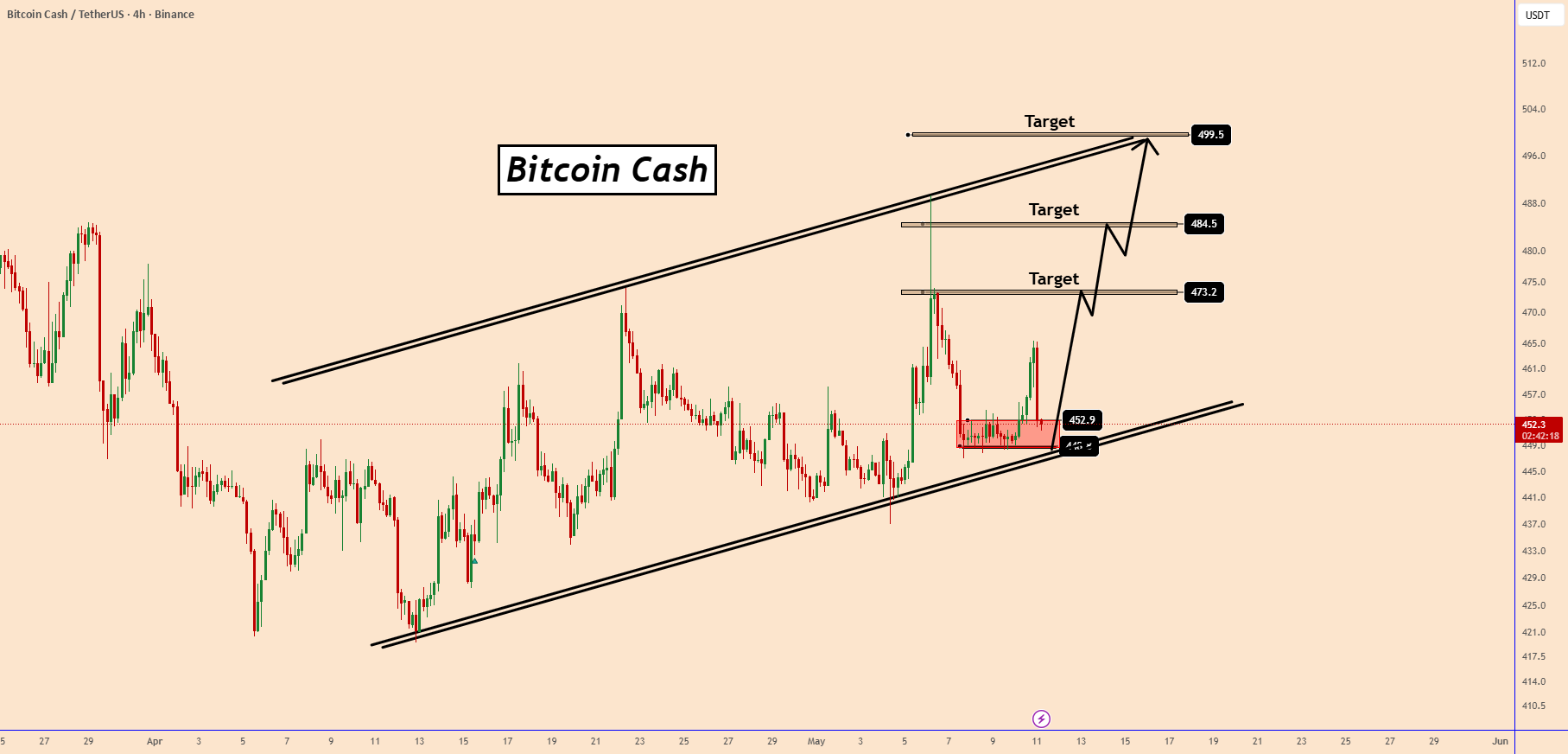 BCH:牛市延续,目标500美元?